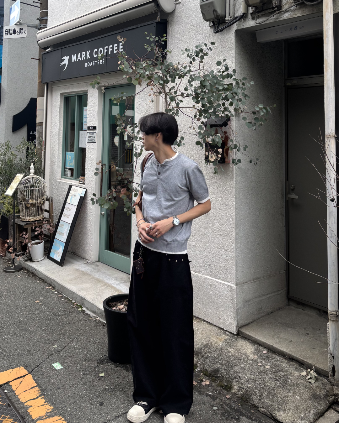 フェイクネックレイヤードポロ HS0149