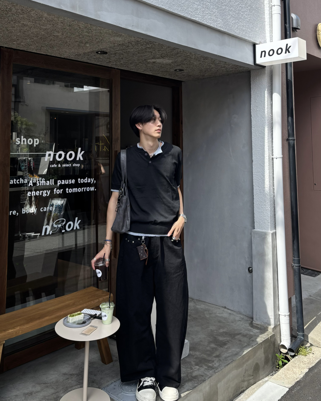 フェイクネックレイヤードポロ HS0149