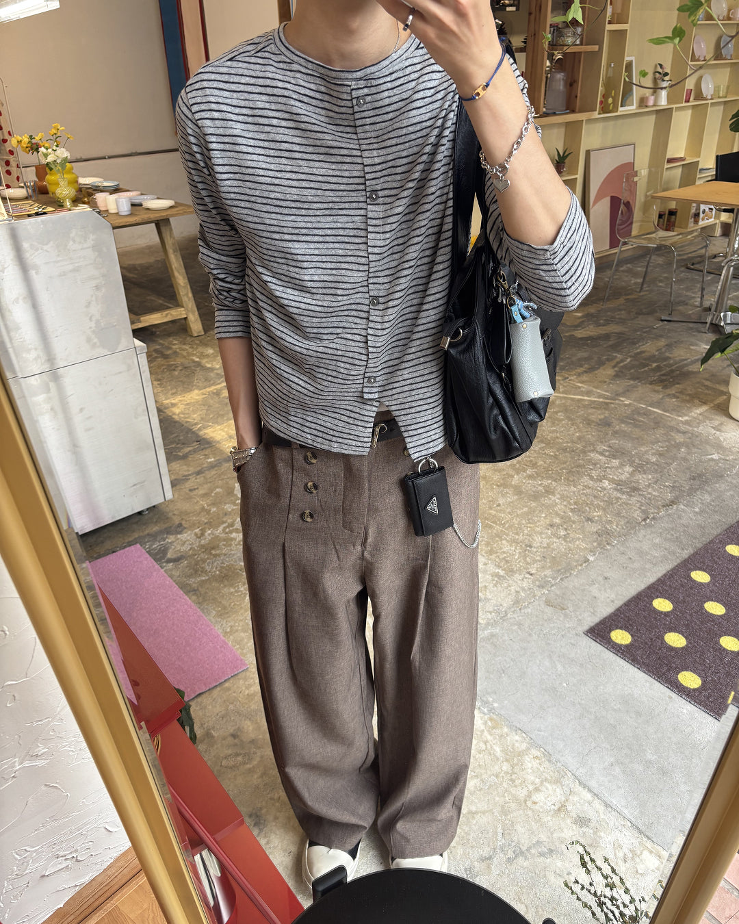 ノーカラーボーダーロンT HS0174