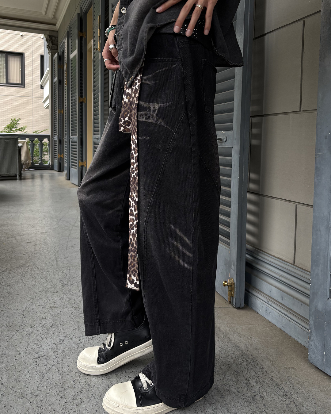 レトロウォッシュワイドレッグパンツ HS0184