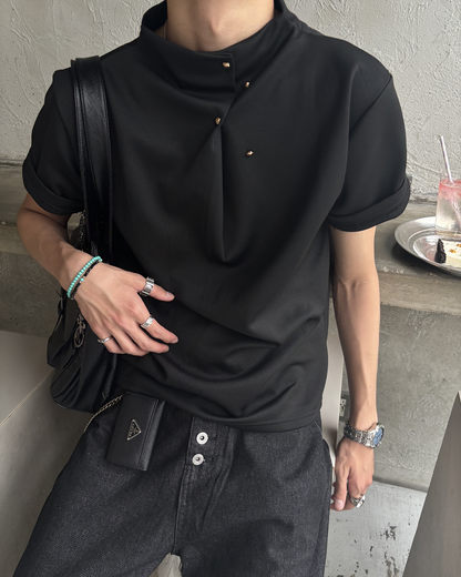 ハーフハイネックボタンTシャツ HS0188