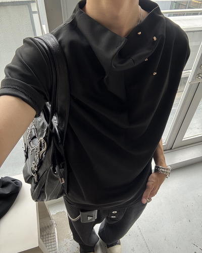 ハーフハイネックボタンTシャツ HS0188