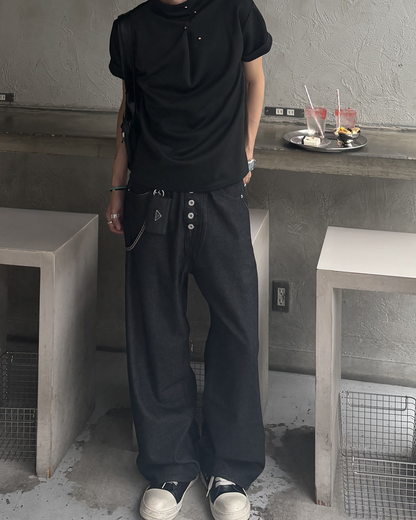 ハーフハイネックボタンTシャツ HS0188