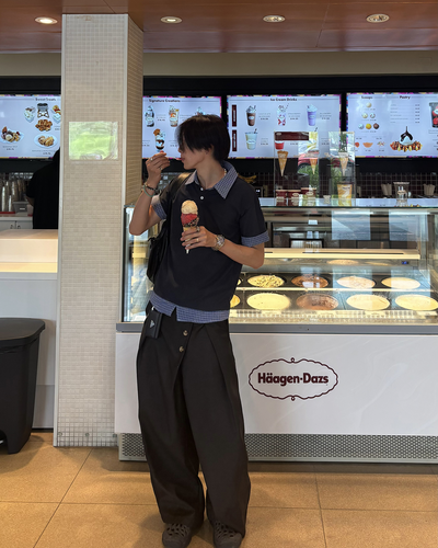 フロントボタンタックワイドパンツ HS0203
