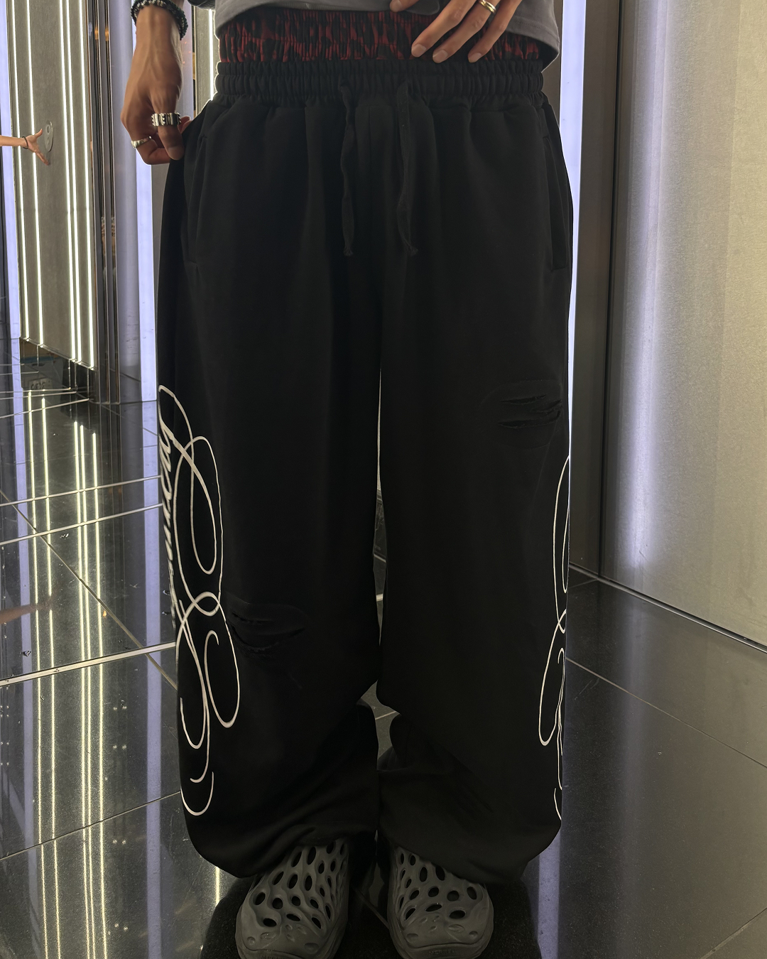 ローズラインレイヤードスウェットパンツ HS0211