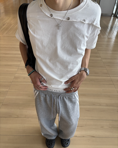 サイドロゴワイドスウェットパンツ HS0212
