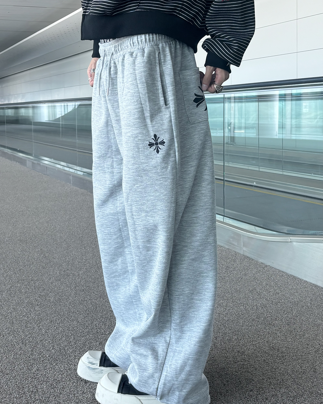 ダブルウエストドレープスウェットパンツ HS0213