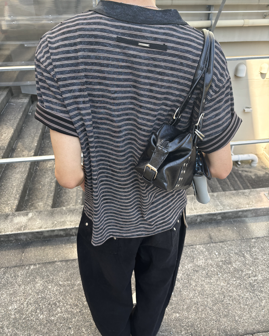 ストライプクルーネックTシャツ HS0234