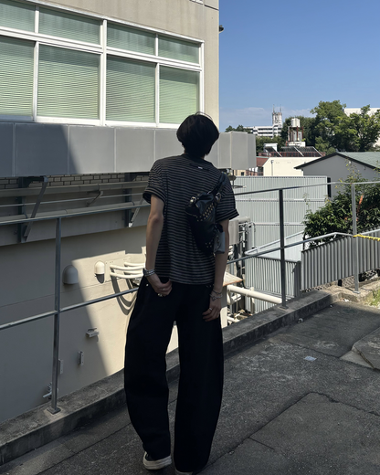 ストライプクルーネックTシャツ HS0234