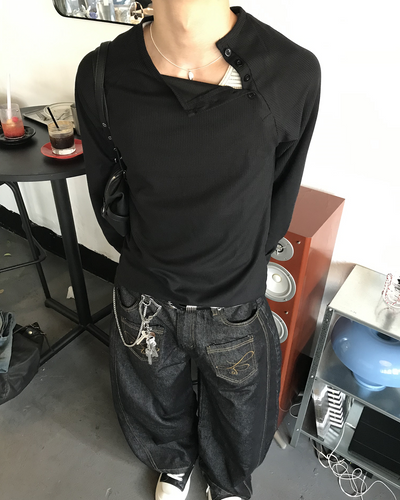 ショルダーボタンデザイントップス HS0260