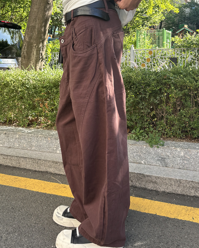 ダブルウエストデザインシザージーンズ HS0272