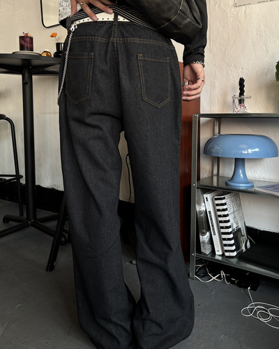 アシンメトリーボタンワイドパンツ HS0278