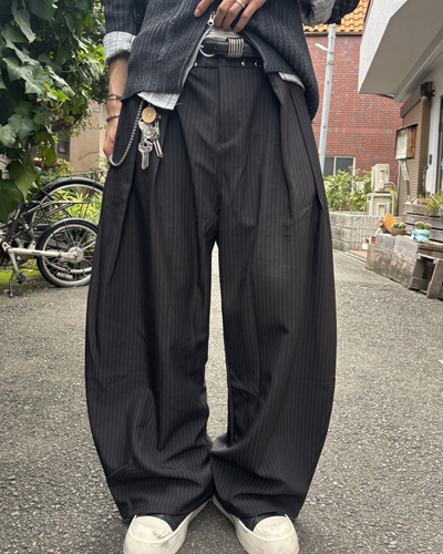 ストラップデザインストライプワイドスラックス HS0285