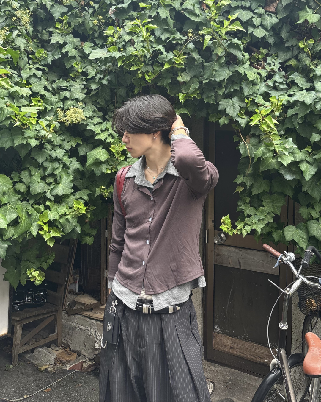 フロントジップショルダーバッグ HS0289