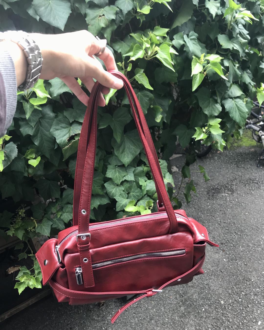 フロントジップショルダーバッグ HS0289