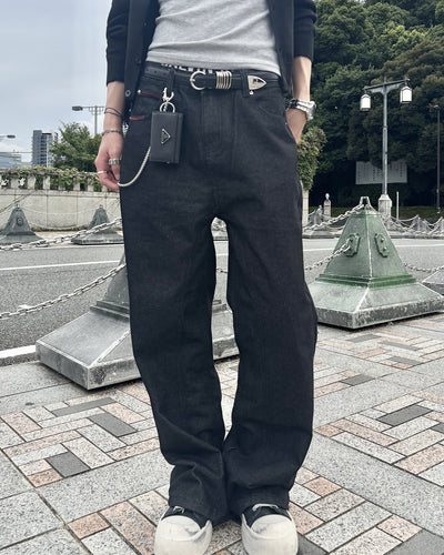 ステッチアクセントワイドフレアデニム HS0306