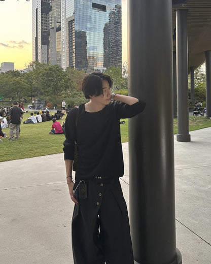 ルーズシルエットリブロングTシャツ HS0311