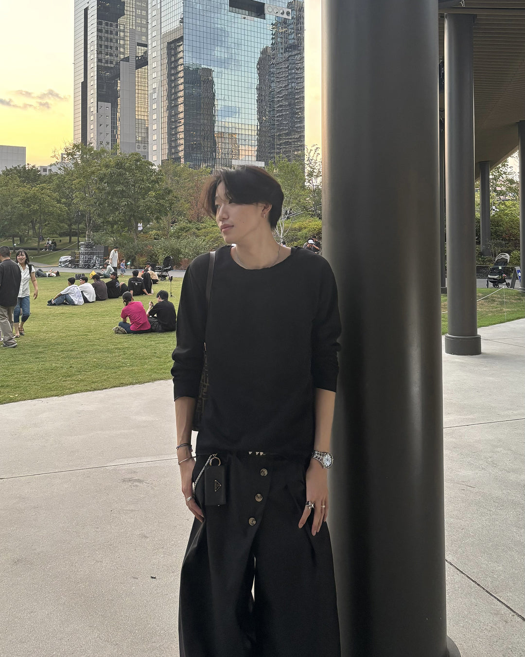 ルーズシルエットリブロングTシャツ HS0311