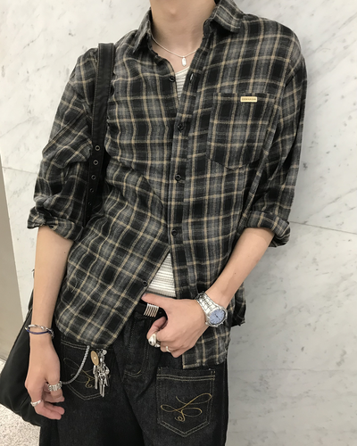 フランネルチェックシャツ HS0318