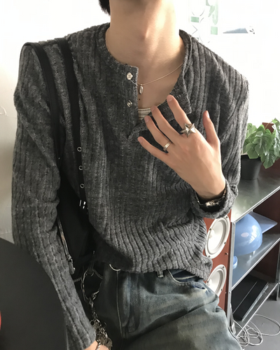 ヘンリーネックニットロングスリーブ HS0322