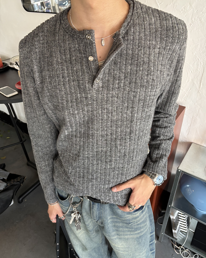 ヘンリーネックニットロングスリーブ HS0322