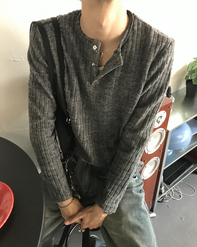ヘンリーネックニットロングスリーブ HS0322