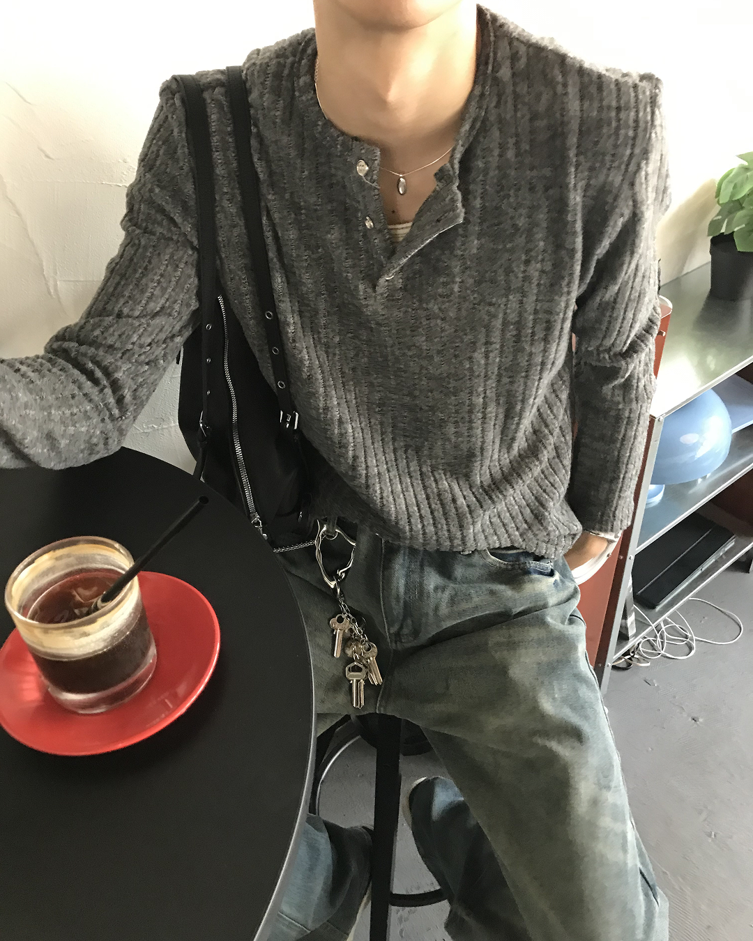 ヘンリーネックニットロングスリーブ HS0322