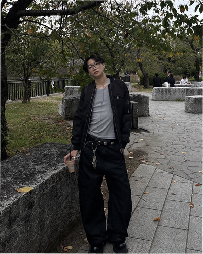 バレルレッグカーブワイドパンツ HS0344