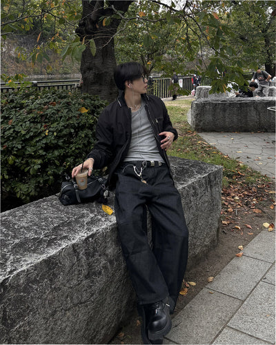 バレルレッグカーブワイドパンツ HS0344