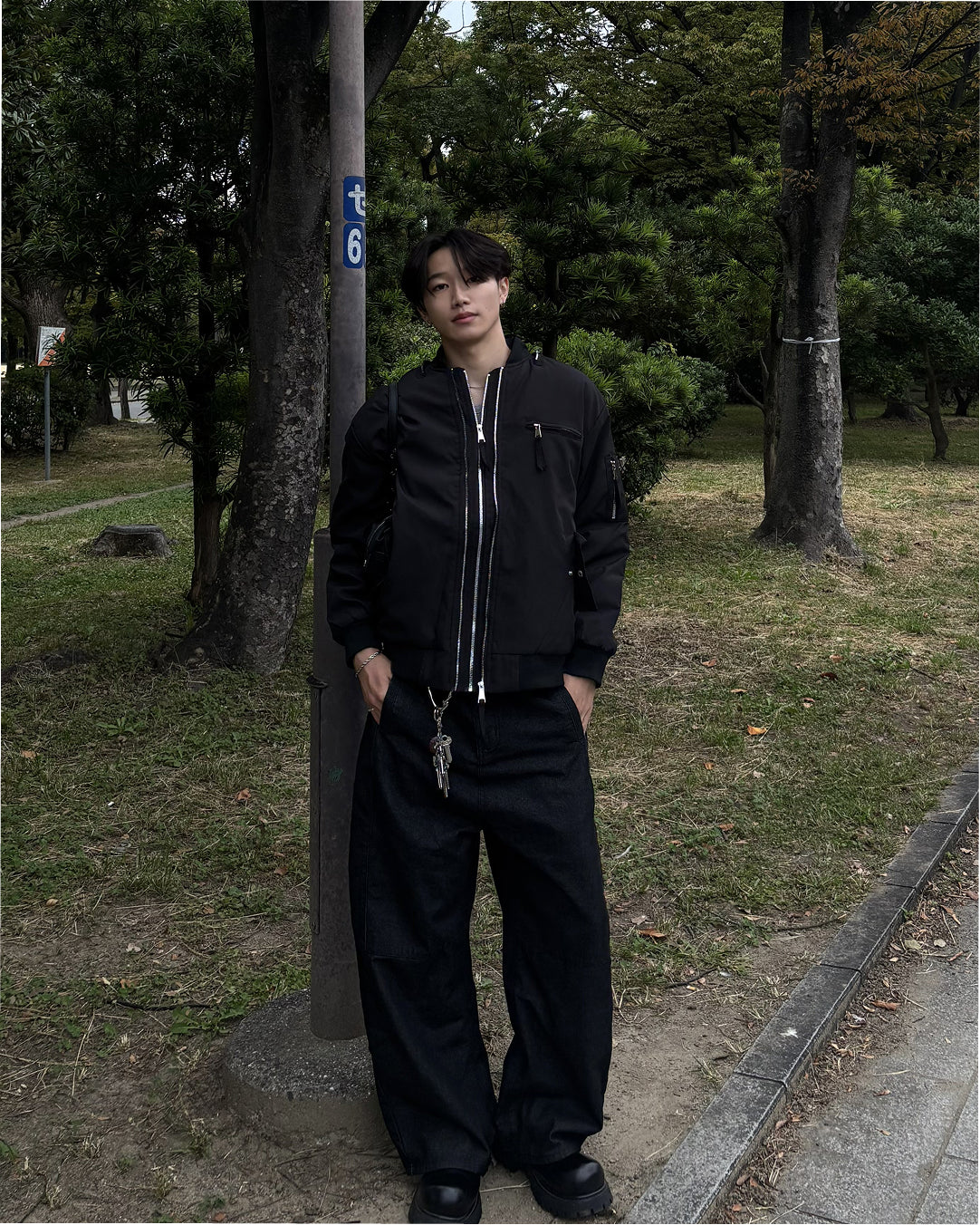 バレルレッグカーブワイドパンツ HS0344