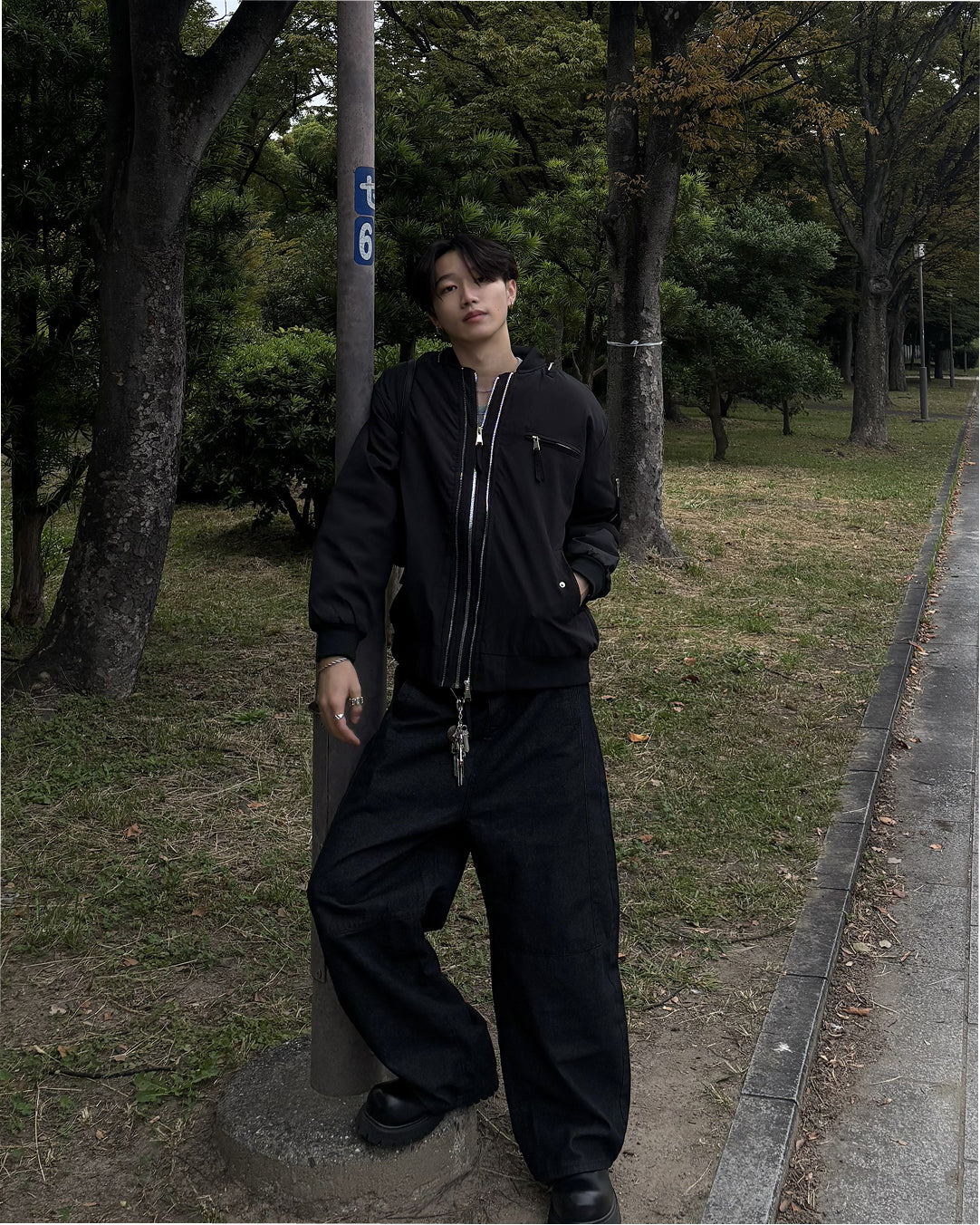 バレルレッグカーブワイドパンツ HS0344