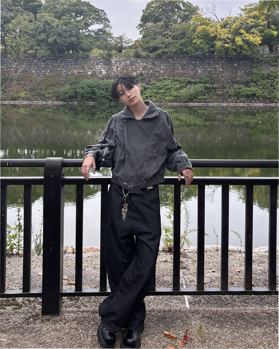バレルレッグカーブワイドパンツ HS0344