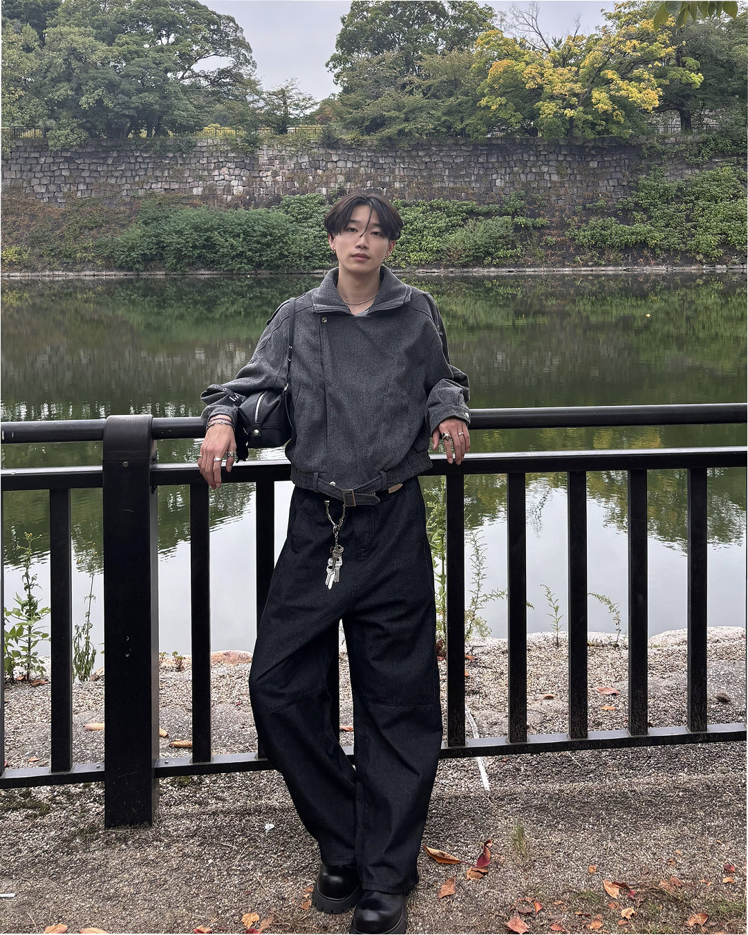 バレルレッグカーブワイドパンツ HS0344