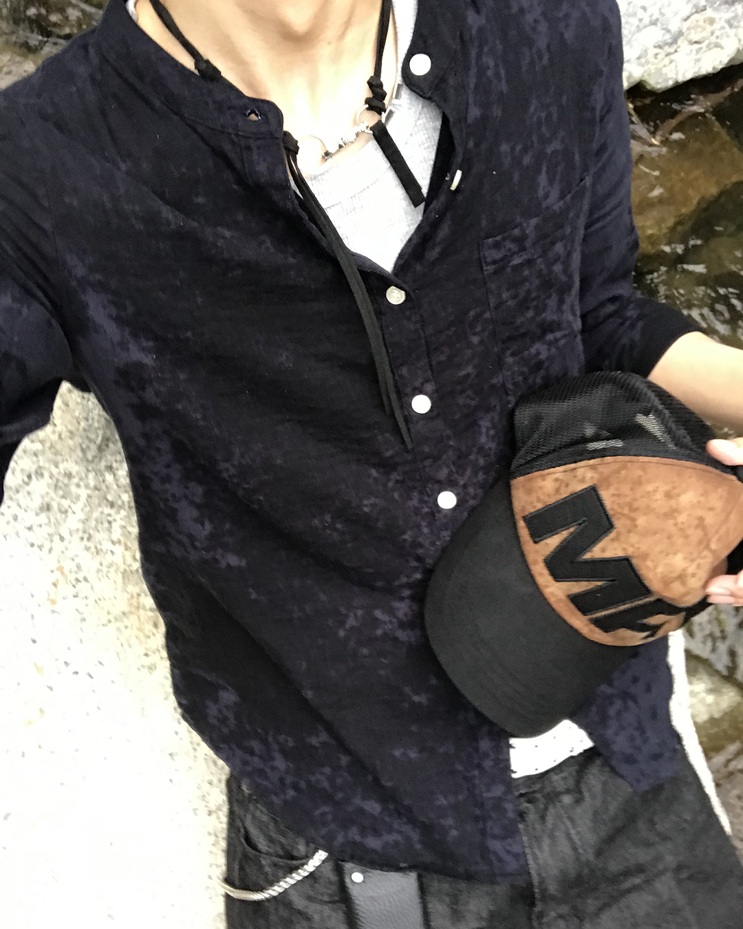 バンドカラーシャツ HS0384