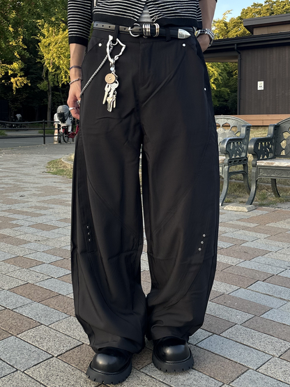 サイドデザインワイドレッグパンツ HS0392