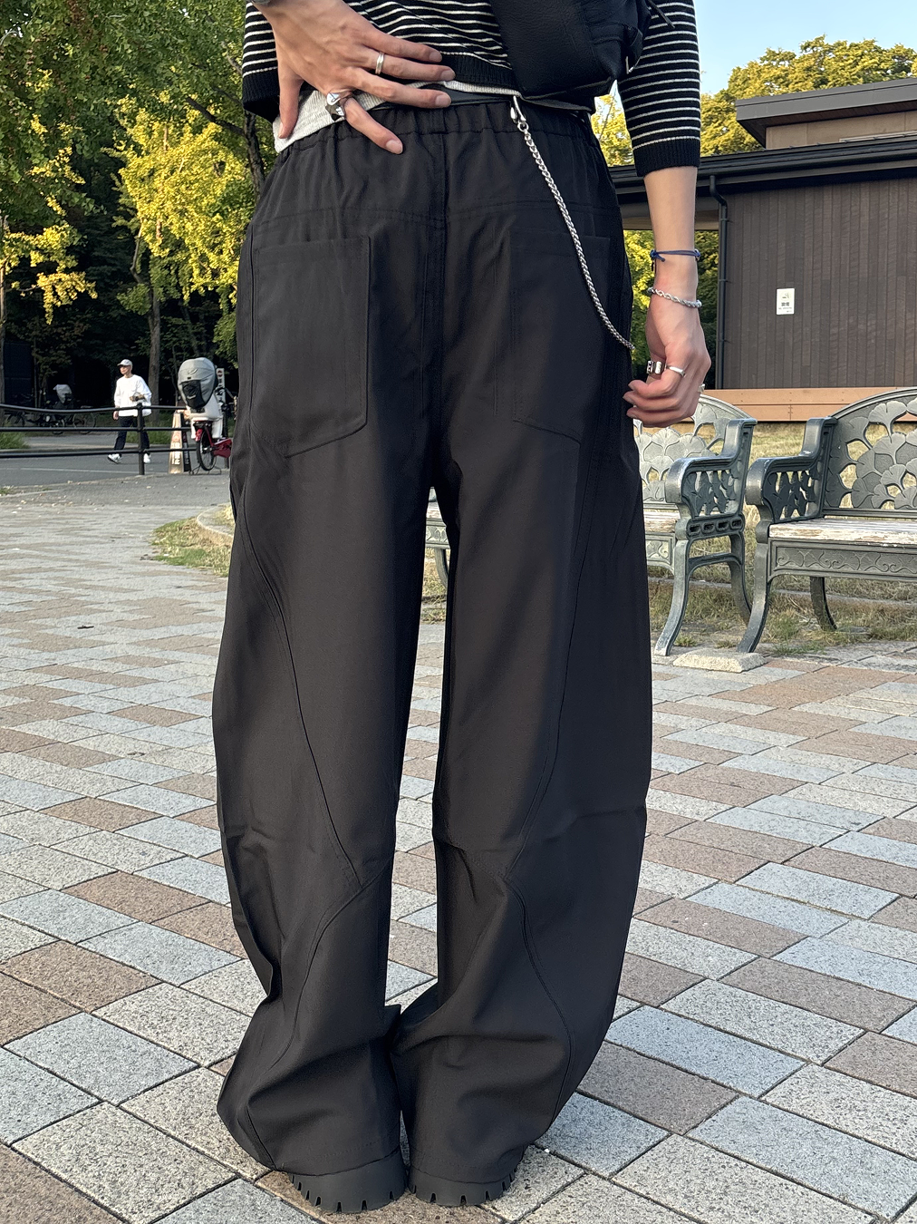 サイドデザインワイドレッグパンツ HS0392