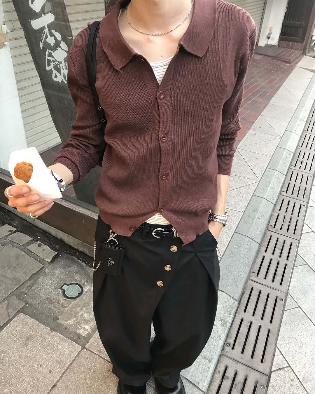リブニットカーディガン HS0403