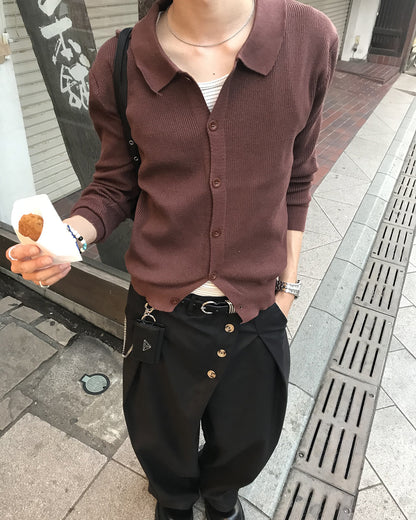 リブニットカーディガン HS0403