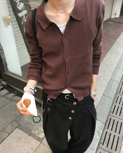 リブニットカーディガン HS0403