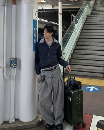 2タックツイードワイドパンツ HS0444