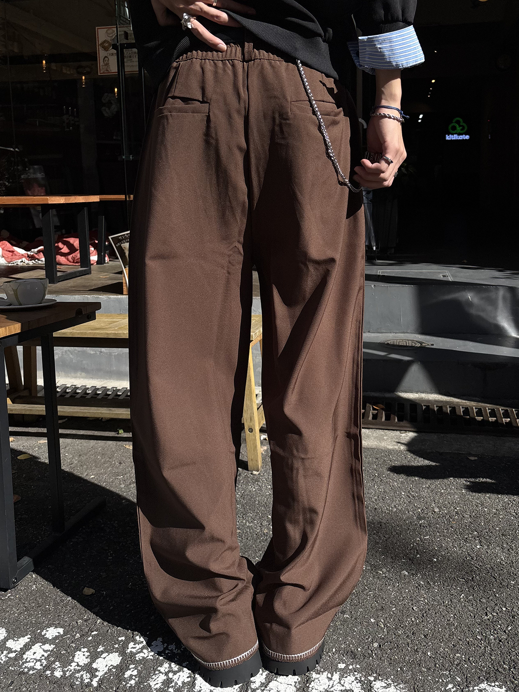 ステッチワイドスリミングスラックス HS0445