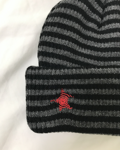 刺繍ストライプビーニー HS0451
