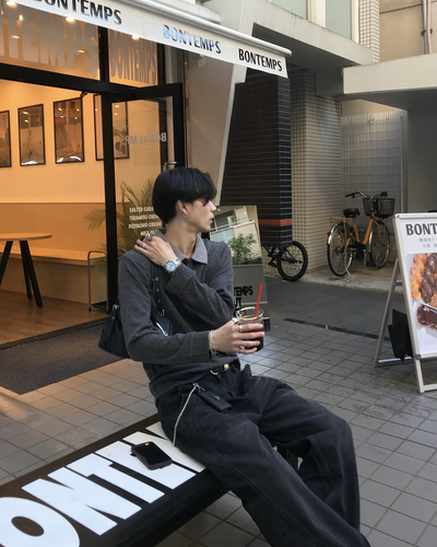 バイカラーポロニットスリーブ HS0531