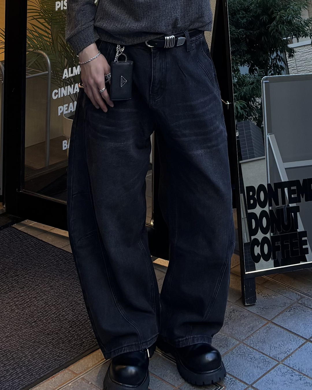 ウォッシュワイドレッグパンツ HS0555