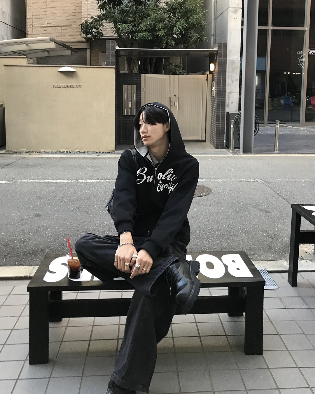ウォッシュワイドレッグパンツ HS0555