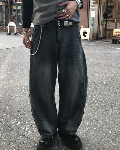 ウォッシュワイドレッグパンツ HS0555