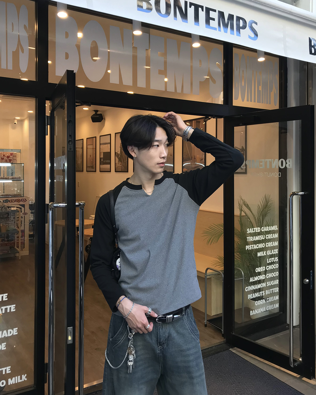 ウォッシュワイドレッグパンツ HS0555