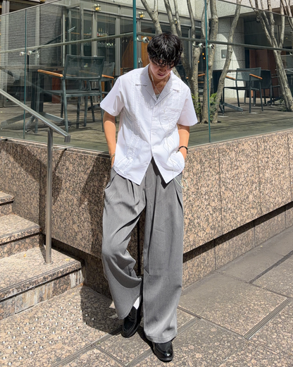 ストライプラインVネックサマーシャツ HT0024