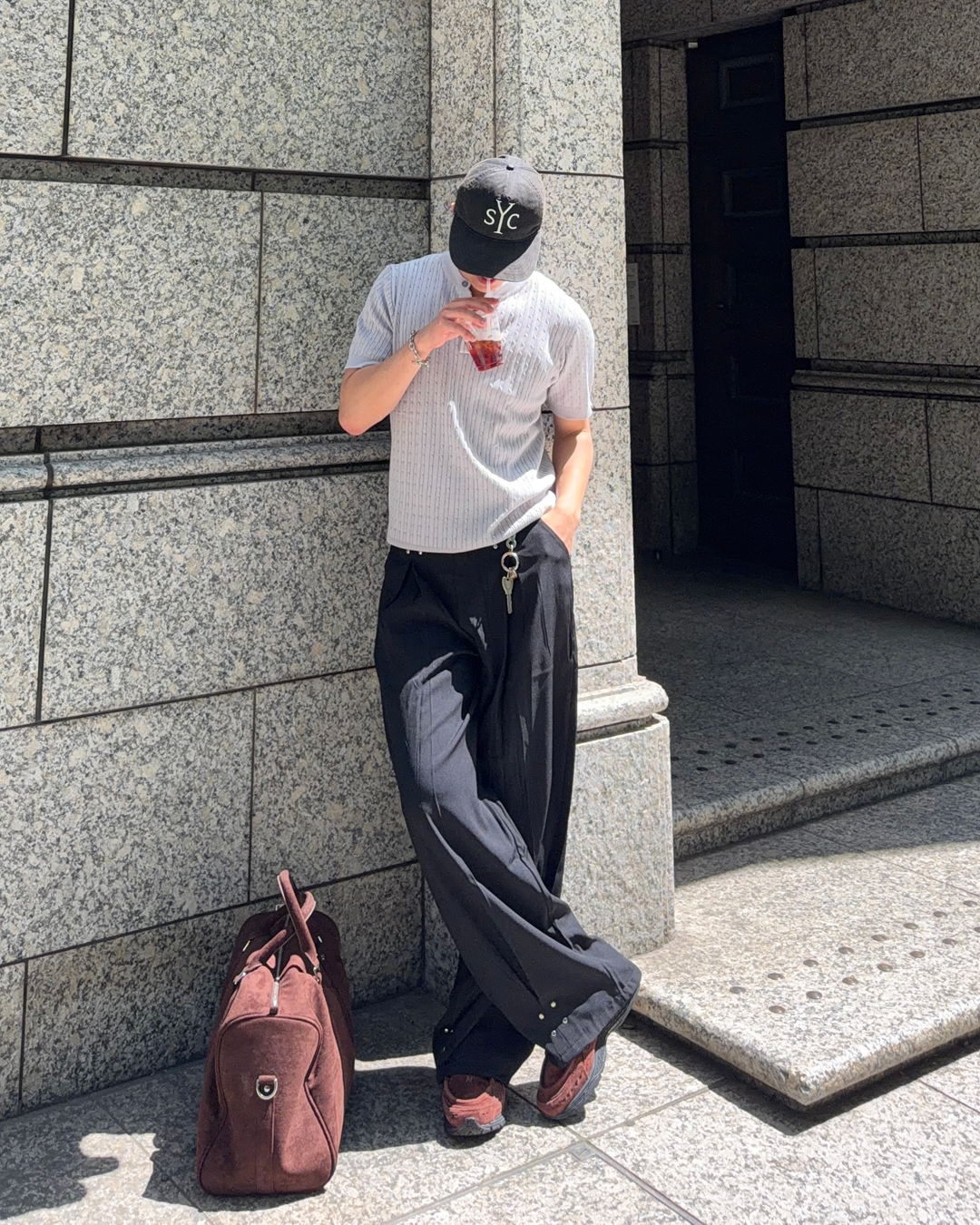 スタッズデザインワイドパンツ HT0025