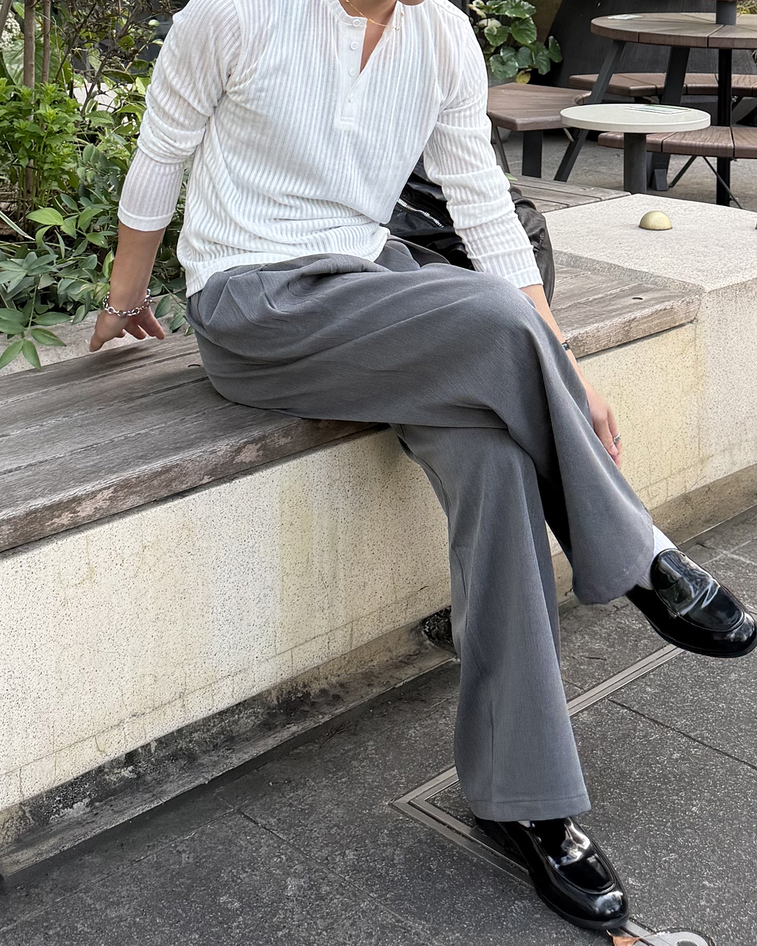 ヘンリーネックシアーストライプトップ
HT0026